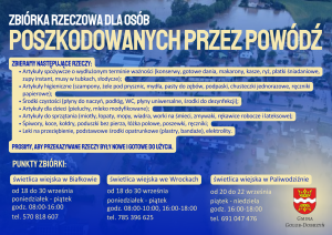 Plakat - zbiórka rzeczowa