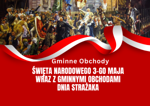 Plakat informacyjny dot. wydarzeń z okazji dnia 3 Maja