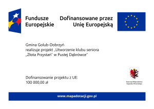 Plakat informujący o dofinansowaniu