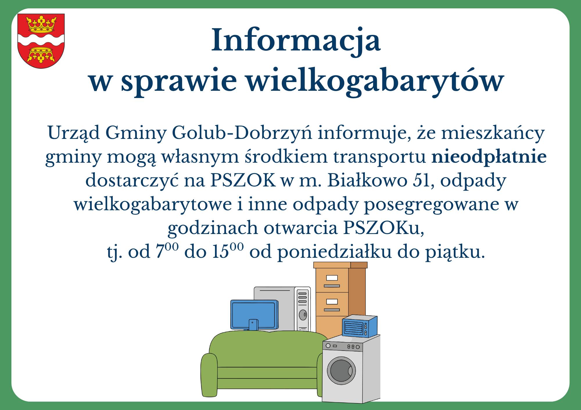 Informacja w sprawie wielkogabarytów