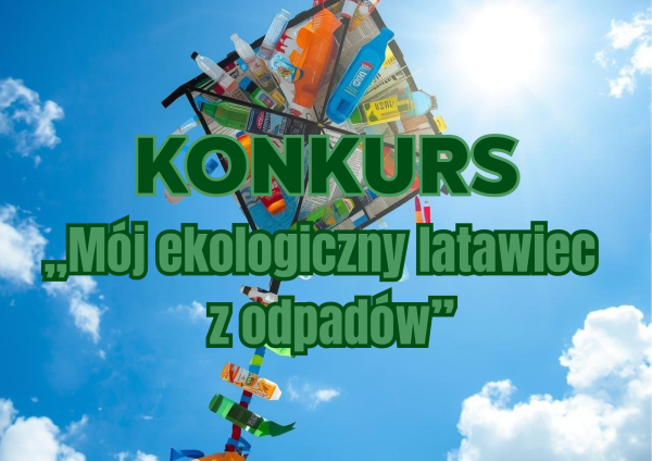 Latawiec z odpadów i napis "Mój ekologiczny latawiec z odpadów"