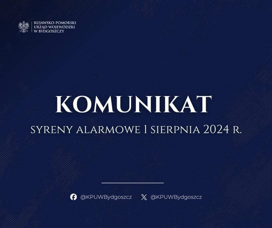 Komunikat – syreny alarmowe 1 sierpnia 2024 r.